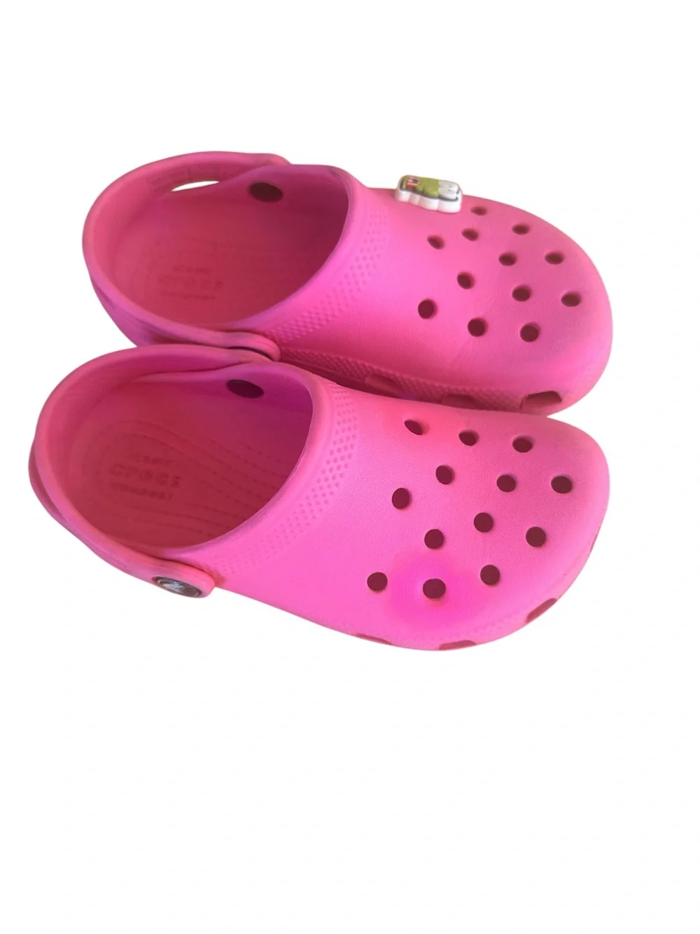 CROCS Kids Bright Pink Classic Clog with Charm